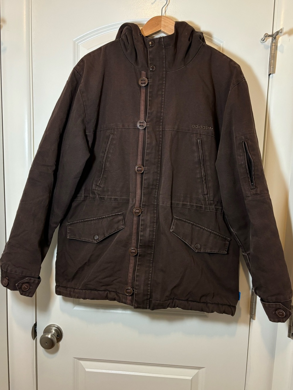 adidas Men’s Hooded Field Jacket — Brown #472